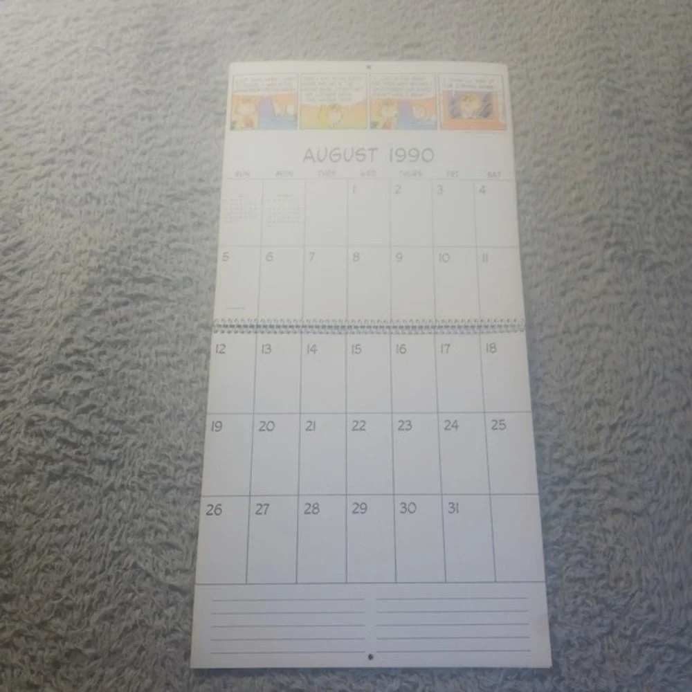 Hallmark Peanuts 1990-1991 School Year Calendar Vintage Charlie Brown Snoopy 90s